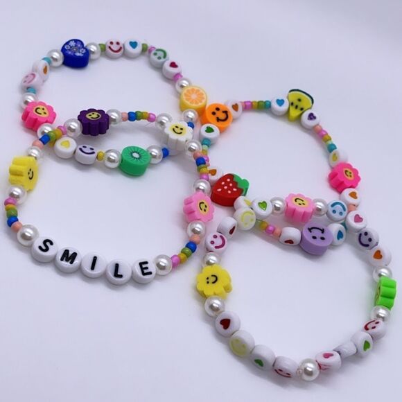 NWT Wool + Pepper Co. Y2K Smile Bracelet Stack (4) - Picture 3 of 4